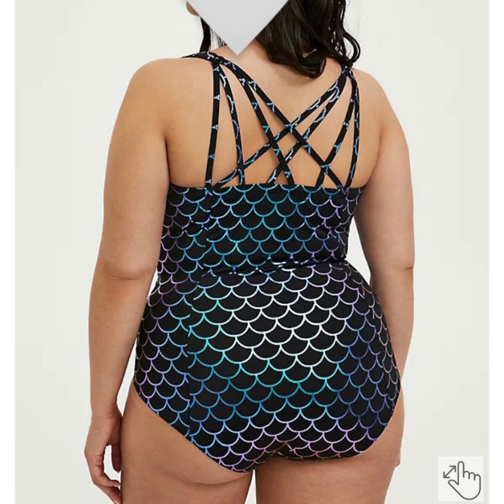 Black & Purple Iridescent Mermaid Swimsuit - Picture 2 of 2